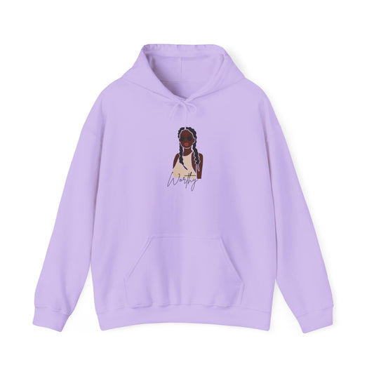 Worthy Hoodie Pullover Black Women's Empowerment Sweater Hooded Sweatshirt
