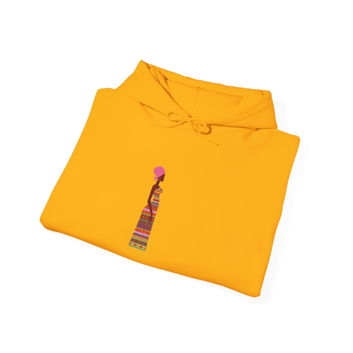 African Woman Stylish Unisex Hooded Sweatshirt with Colorful Design - Perfect for Casual Wear and Gift Ideas