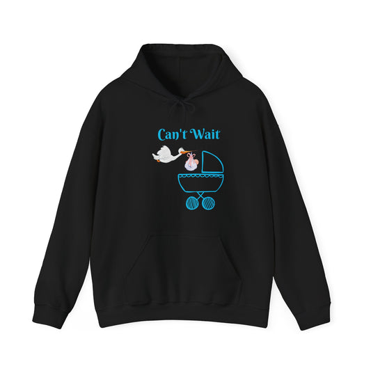 Can't Wait Unisex Heavy Blend Hooded Sweatshirt Preggo Maternity Pregnancy New Mom With Child