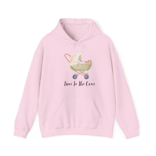 Bun In The Oven Unisex Heavy Blend™ Hooded Sweatshirt Pregnancy Baby Bump Pullover Hoodie Sweater