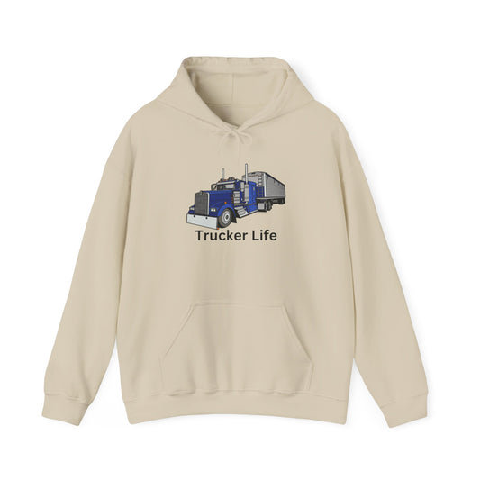 Trucker Life Hooded Sweatshirt Truck Drivers Over The Road Pullover Hoodie Sweater