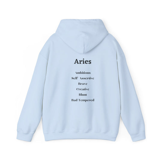 Aries Zodiac Astrology With Traits Unisex Heavy Blend Hooded Sweatshirt