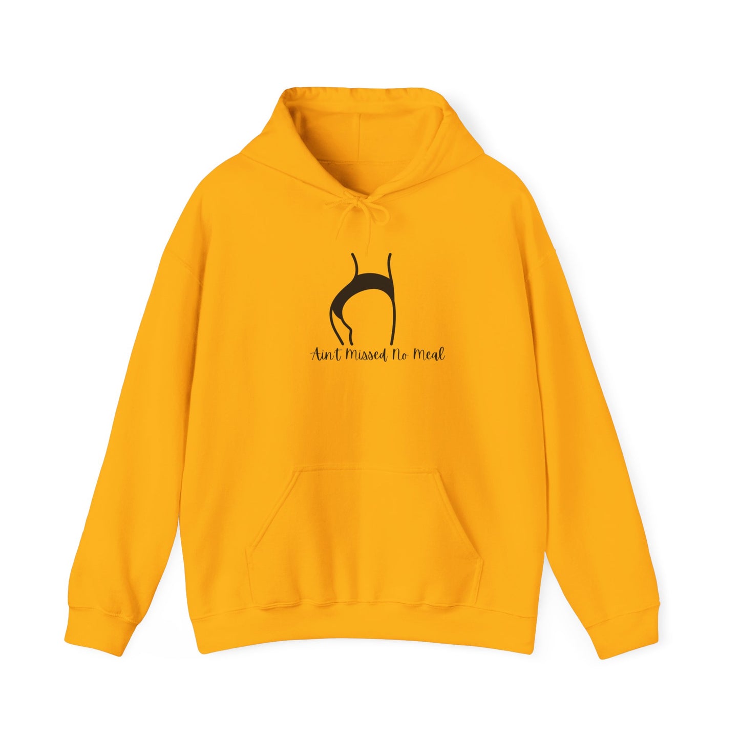 Ain't Missed No Meal Hoodie, Cozy Unisex Hooded Sweatshirt for Food Lovers Funny Pullover Sweater