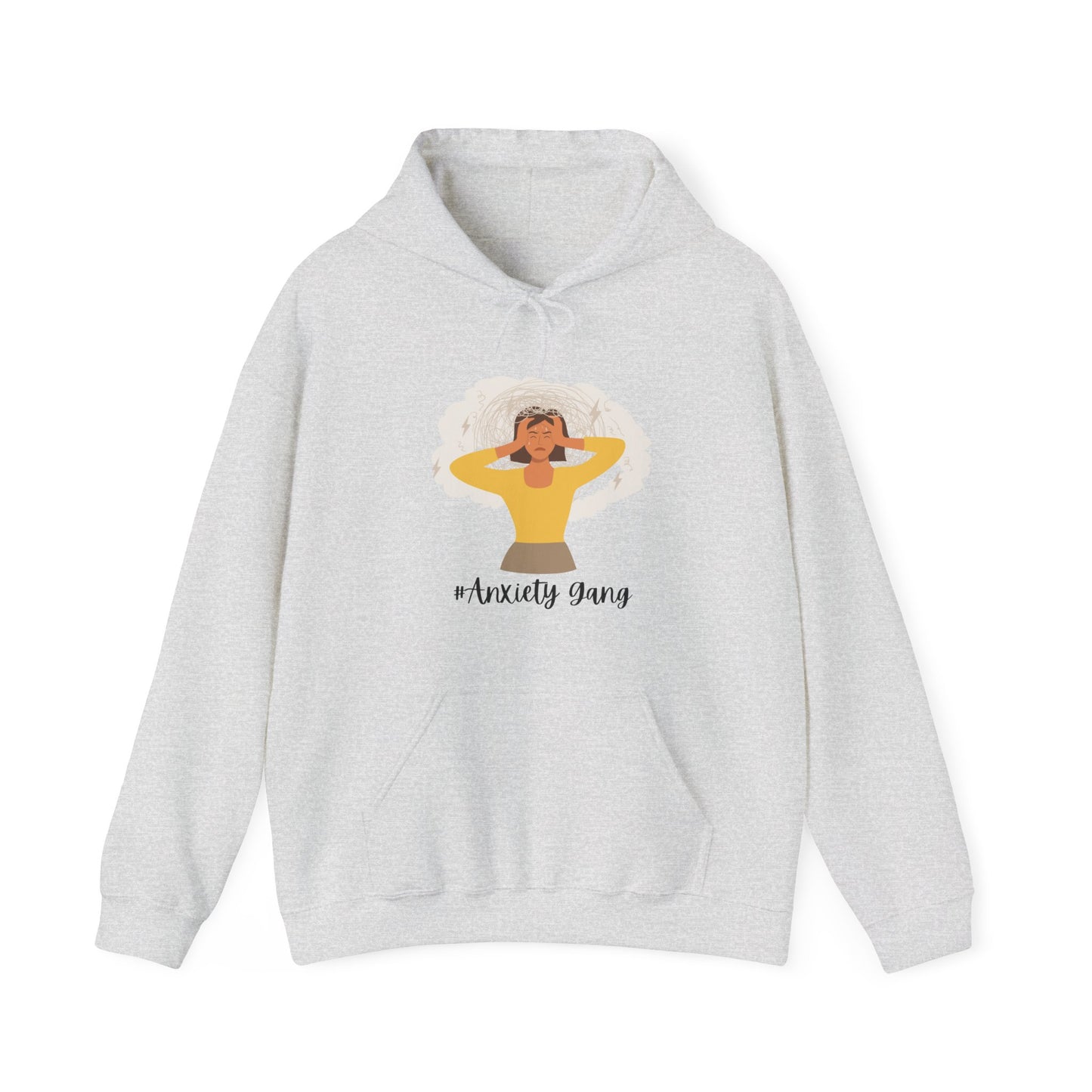Anxiety Gang Hoodie Unisex Heavy Blend™ Hooded Sweatshirt Stress Overthinking Headache Pullover Sweater