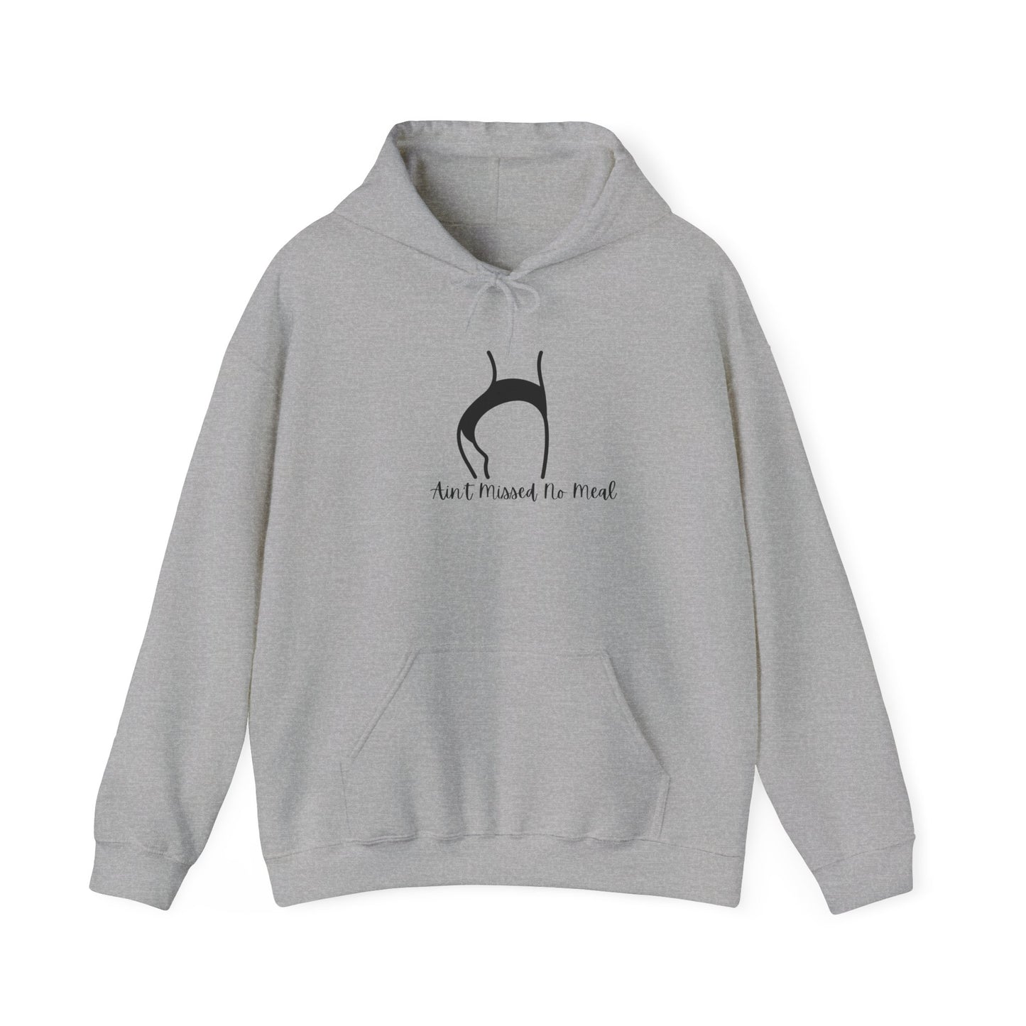 Ain't Missed No Meal Hoodie, Cozy Unisex Hooded Sweatshirt for Food Lovers Funny Pullover Sweater