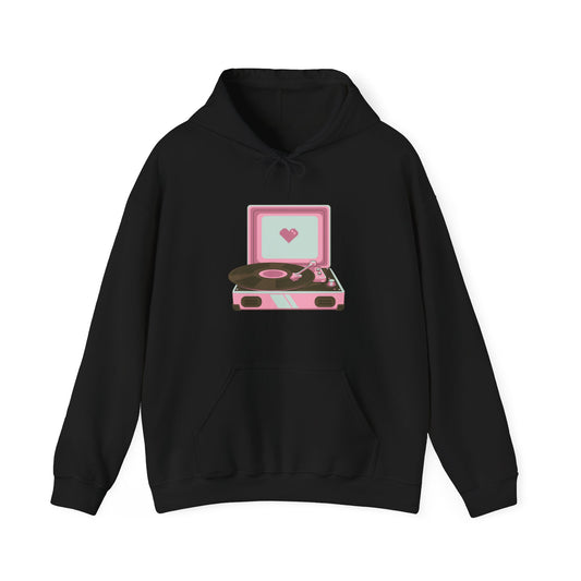 A Track Record Player Unisex Heavy Blend Hooded Sweatshirt Vintage Feel Graphic Hoodie Graphic Sweatshirt