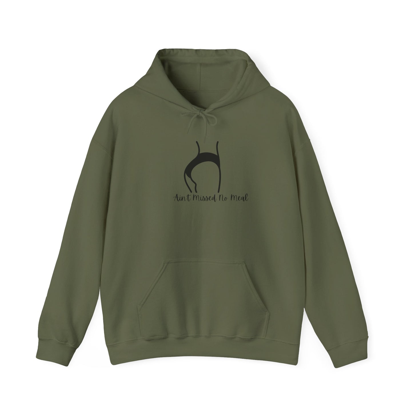 Ain't Missed No Meal Hoodie, Cozy Unisex Hooded Sweatshirt for Food Lovers Funny Pullover Sweater