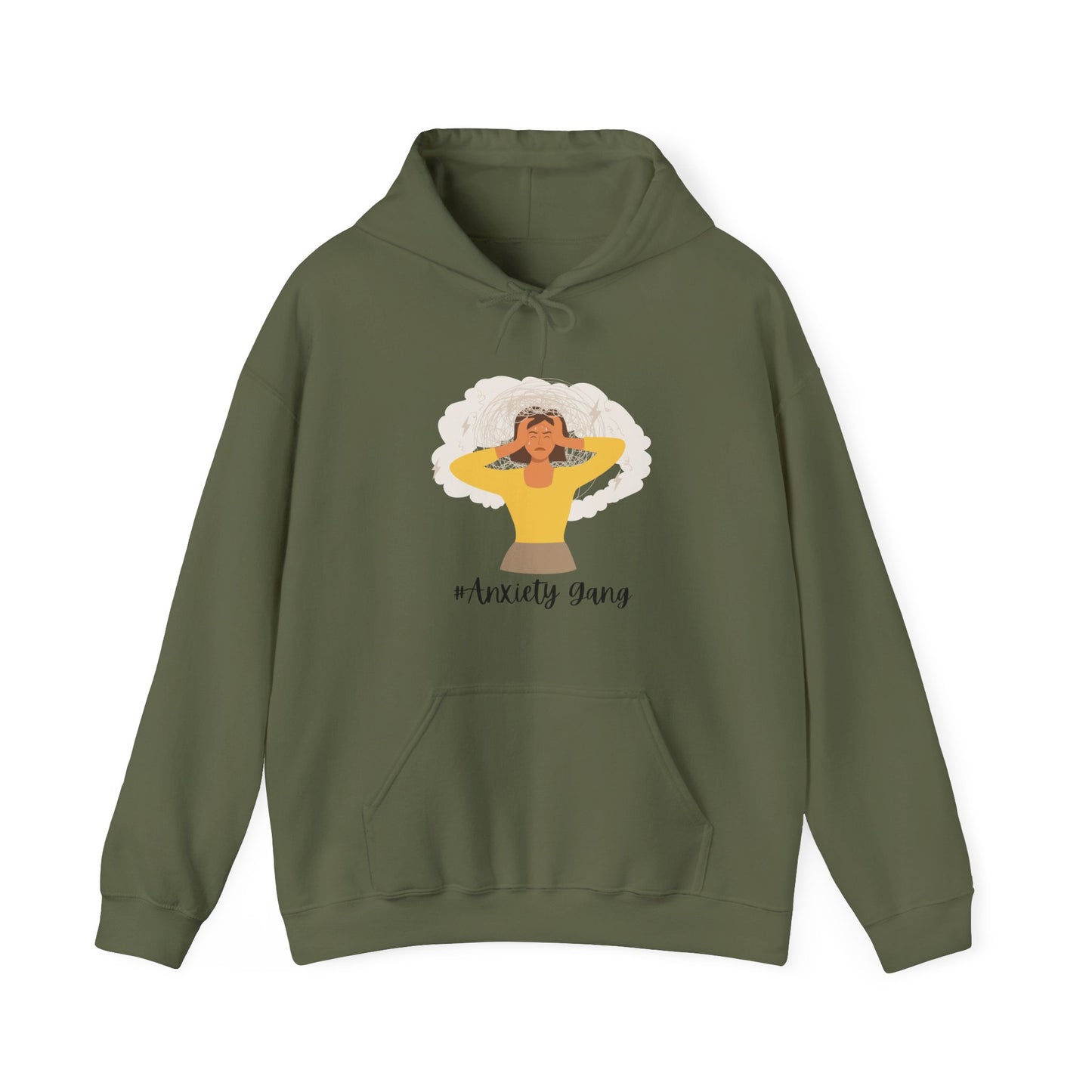 Anxiety Gang Hoodie Unisex Heavy Blend™ Hooded Sweatshirt Stress Overthinking Headache Pullover Sweater
